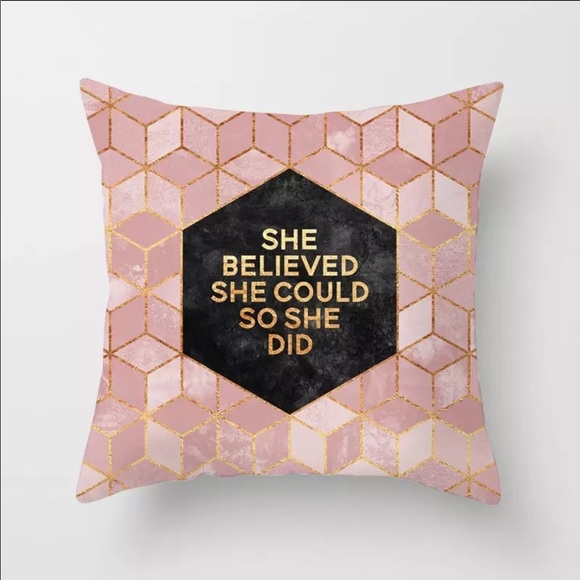 NEW! Boss Lady Geometric Printed Pillow Cover - Picture 3 of 6